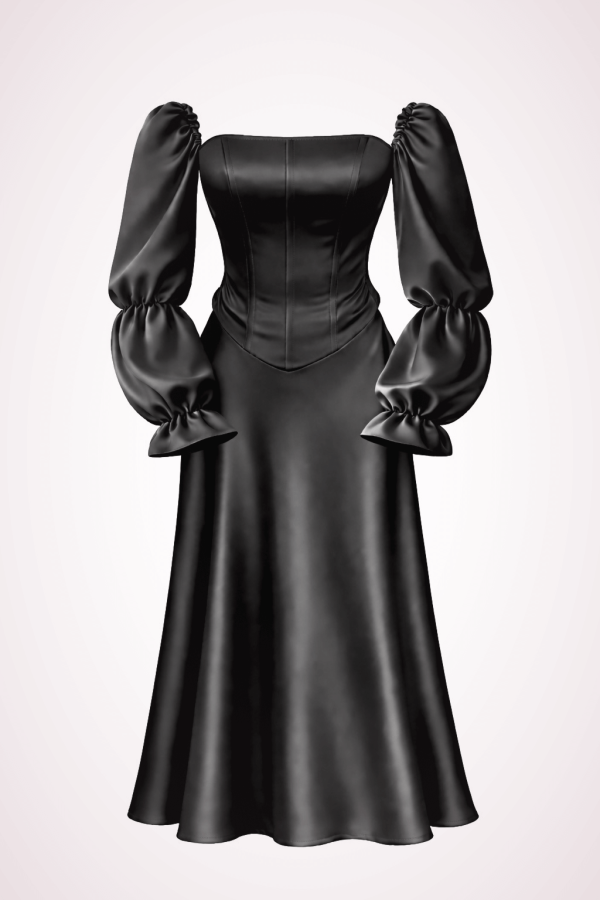 maxi skirt+corset+sleeves black product maxi skirt+corset+sleeves black product