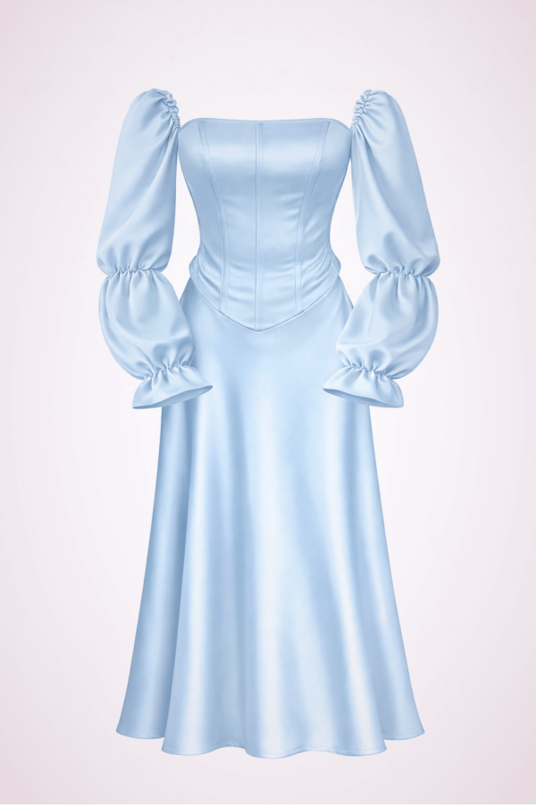 maxi skirt+corset+sleeves blue product maxi skirt+corset+sleeves blue product