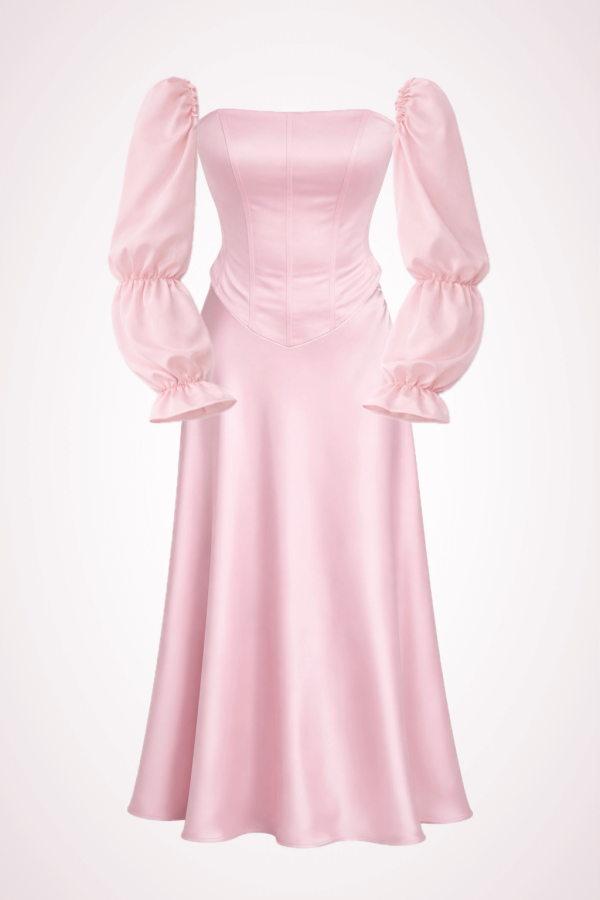 maxi skirt+corset+sleeves pink product maxi skirt+corset+sleeves pink product