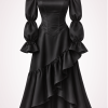 ruffle skirt + corset + sleeves black product