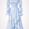 ruffle skirt + corset + sleeves blue product