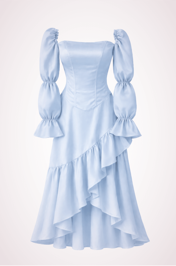 ruffle skirt + corset + sleeves blue product