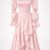ruffle skirt + corset + sleeves pink product
