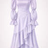 ruffle skirt + corset + sleeves purple product
