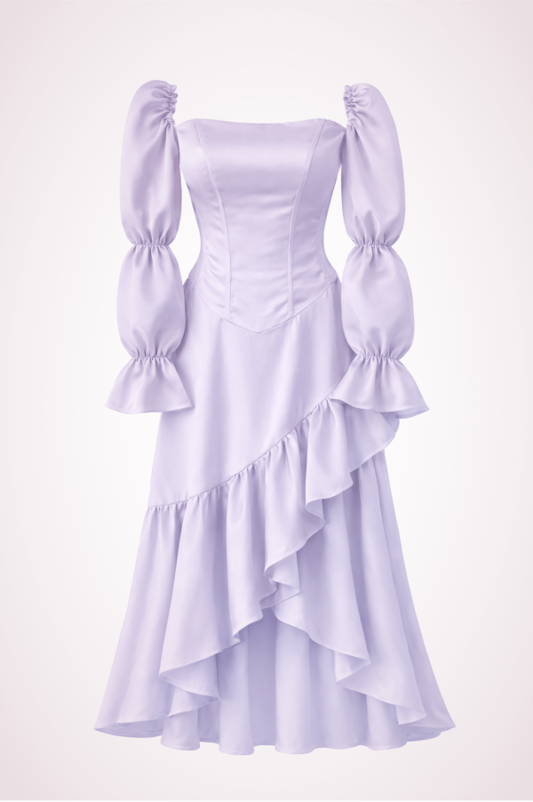 ruffle skirt + corset + sleeves purple product
