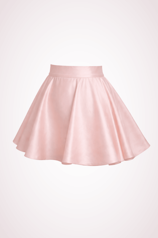 satin mini skirt pink