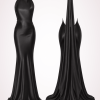 maxi dress with open back black