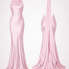 maxi dress with open back pink