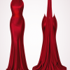 maxi dress with open back red