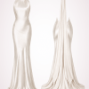 maxi dress with open back white