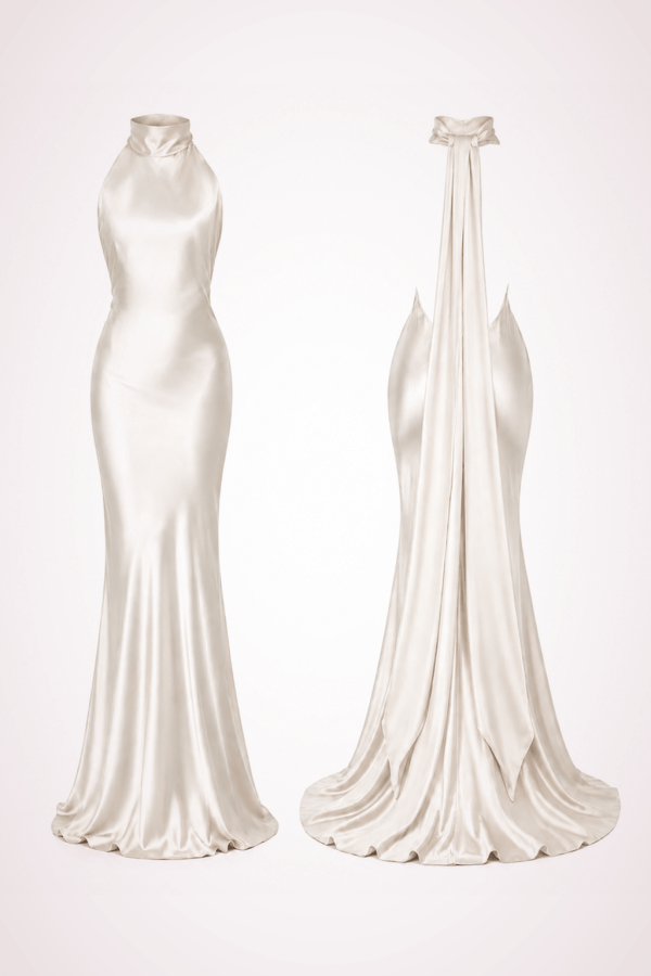 maxi dress with open back white